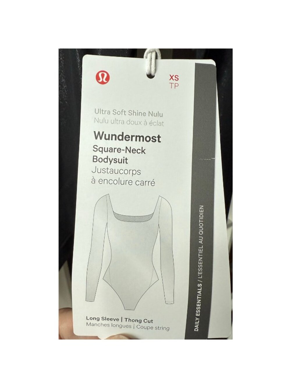 Lululemon XS Wundermost Nulu Square-Neck Long-Sleeve Thong Bodysuit W3INRS NWT - Picture 12 of 16